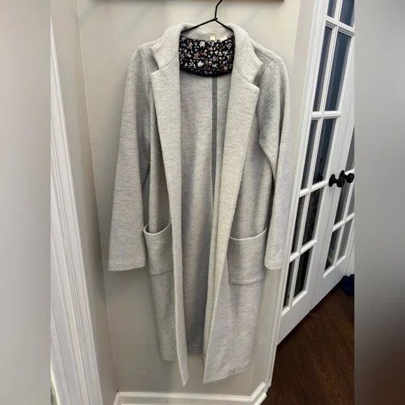 Anthropologie Moth Grey Long Wool Car Coat - Picture 3 of 6